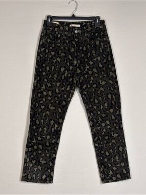 Levi’s 724 High Rise Straight Crop Leopard Print Jeans Women’s 29